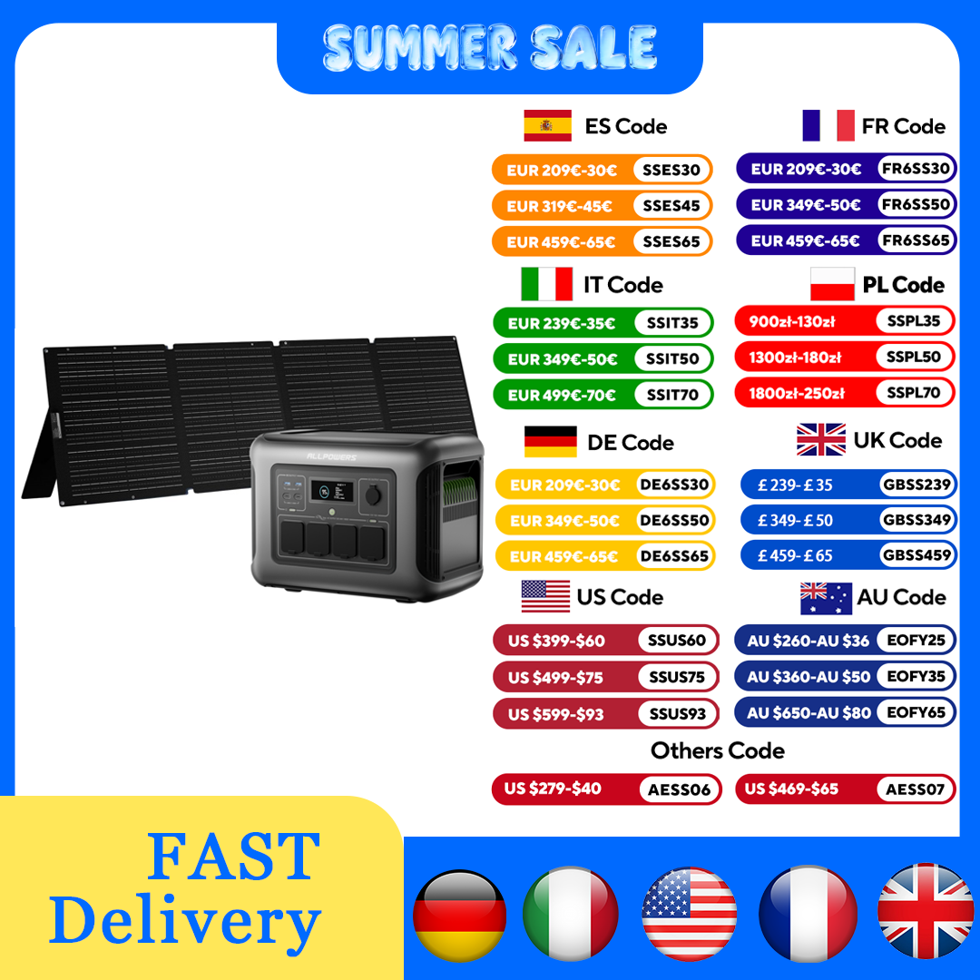 Rv Solar Kit 400W - ALLPOWERS R1500 LITE Centrale elettrica portatile